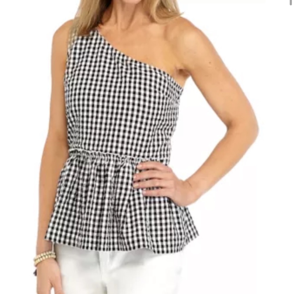 One shoulder peplum top